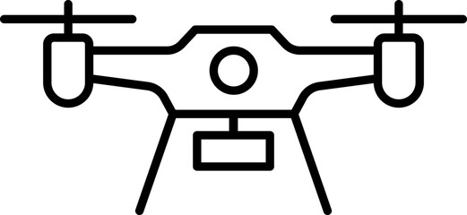 Obraz premium Drone Quadcopter with Camera Line Art Icon