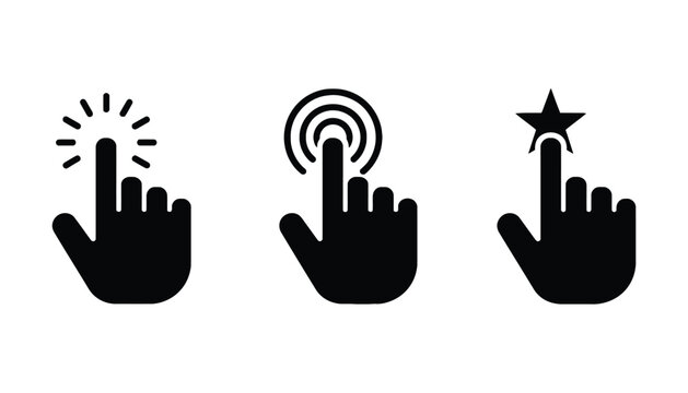 Hand icon vector graphics for user interface and web design