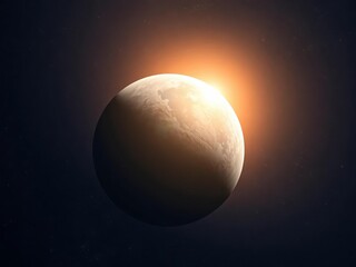 Obraz premium A colossal, luminous orb dominates a star-dusted night sky, casting an ethereal glow, large, natural