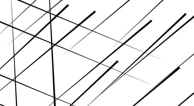 Random geometric line pattern on a transparent background. Random chaotic lines abstract geometric patterns of modern design.