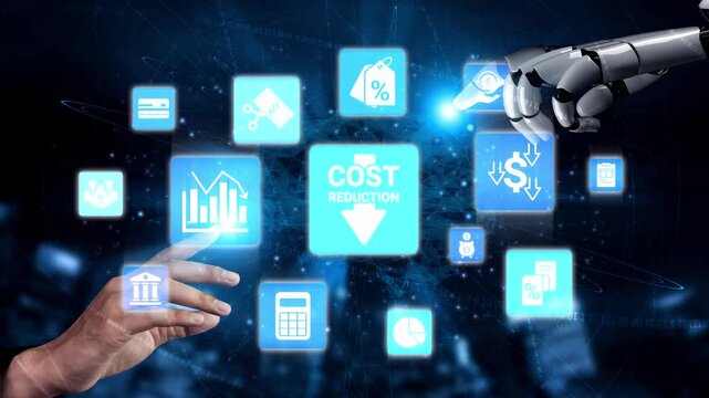 Cost reduction and cost saving through digital transformation, business cost optimization, operational cost reduction, financial savings, and resource efficiency strategy for business success. Funnel