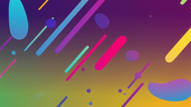 Colorful abstract background with rainbow gradient and dynamic shapes moving