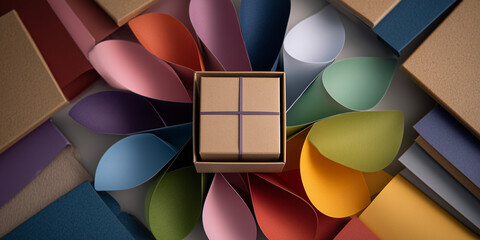 Geschenkverpackungen und schleifen in einem schönen Design mit ansprechenden Hintergrund. Werbung, Geschenke, Präsente