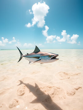 Kingfish swimming off the coast of Florida