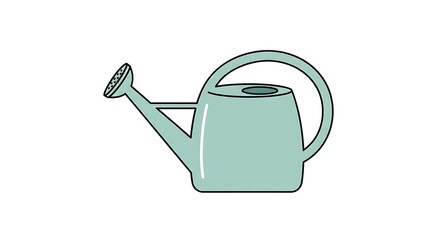 Obraz premium Green watering can illustration.
