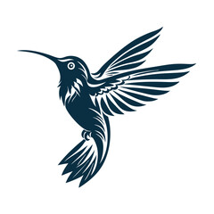 Obraz premium Graceful hummingbird line illustration - vector art of a bird in motion