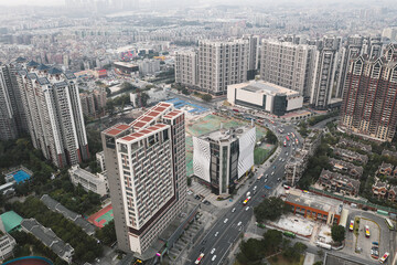 Fototapeta premium Aerial view of cityscape in Guangzhou China