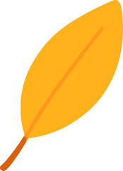 Single yellow leaf Flat illustration