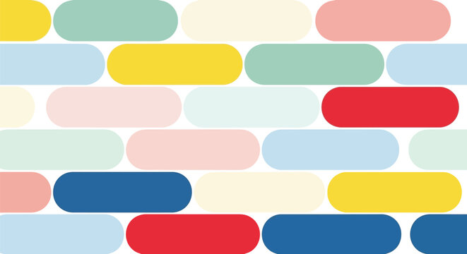 Colorful seamless rounded rectangle vector pattern for modern backgrounds and wallpapers