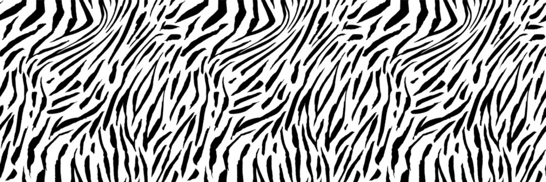 Zebra print seamless pattern. Bold black and white stripes all-over print. nimal-inspired textile design, safari backgrounds, and modern fashion projects. Seamless zebra skin texture. Exotic animal bg