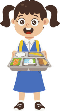 Siswi Membawa Bekal Dari Program Makan Bergizi Sekolah