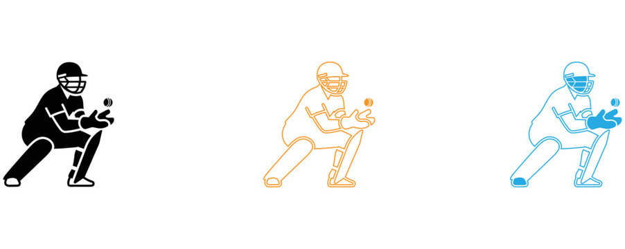 Cricket wicket keeper in different colors