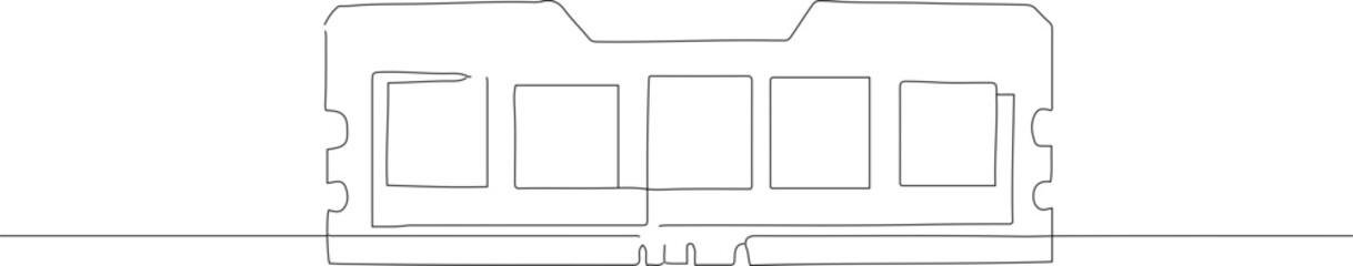 Simple Lineart Memory Module Outline Component for Computer Hardware © Artozo