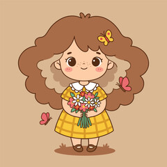 Fototapeta premium Spring Floral Elements Vector Set with Flowers and Leaves