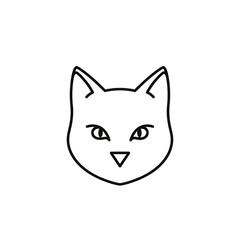 Fototapeta premium A simple line drawing of a cat's face with a neutral expression