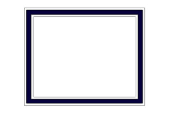 blank Blue and Silver Photo Frame Border on a Transparent Background
