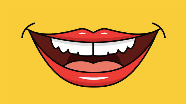Cartoon Mouth with Teeth and Tongue.