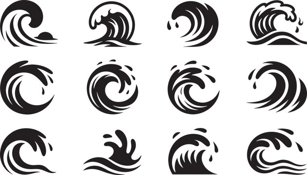 Black wave on white background wave black waves ocean surf