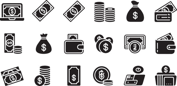 Financial and symbols money currency dollar