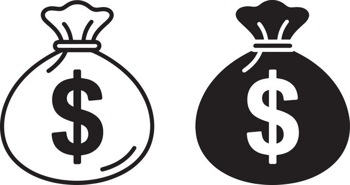 Money bags with dollar signs currency finance