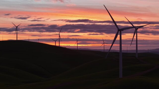 Sunset at Wind Fram, Livermore, California