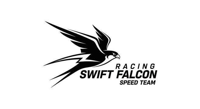 Swift Falcon Racing Speed Team Logo with Dynamic Bird Silhouette