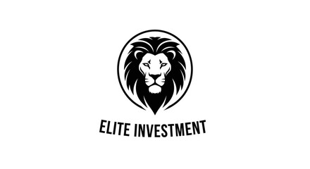 Fototapeta premium Regal Lion Head Logo for Elite Investment Business and Financial Services