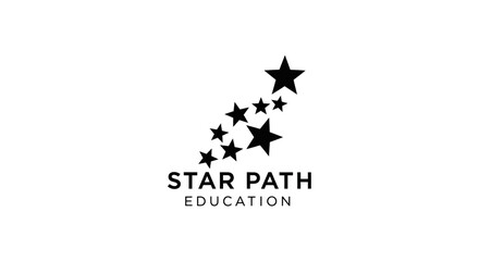 Obraz premium Star Path Education Logo with Rising Stars Symbolizing Growth and Success