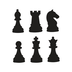 Chess piece black silhouette vector illustration