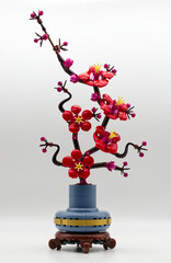 Fototapeta premium Bologna - Italy - March 3, 2026: LEGO Botanicals Plum Blossom isolated on white.