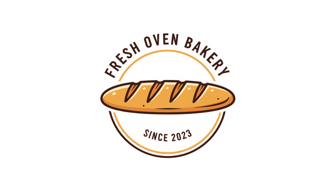 Fresh oven bakery bread logo design.