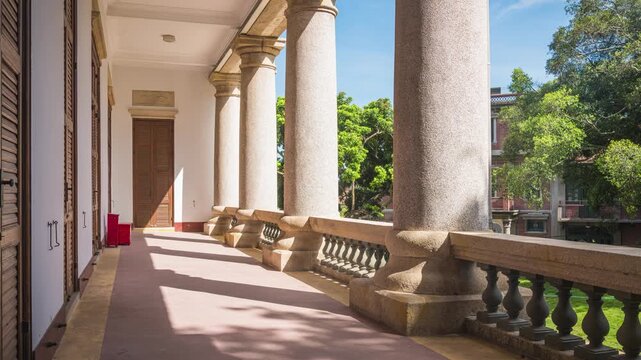 Time-lapse of Light and Shadow Changes at Gulangyu Bagua Tower, Xiamen, China