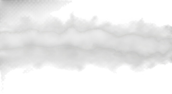 Smoke fog on white background, gray cloud, misty atmosphere, abstract