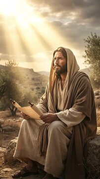 Vertical video: Jesus Judging Justly as He Hears the Father's Will in Ancient Judea