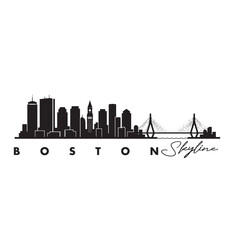 Obraz premium Boston Skyline Silhouette – Minimal City Vector Icon