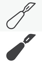 Obraz premium Slice cutting design tool icon different style icon set. Line outline and solid icon version. Editable stroke vector sign symbol for slicing layout elements.