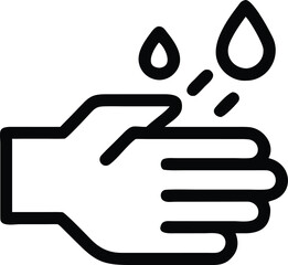 Hand Washing with Water Drops and Splashes vector illustration