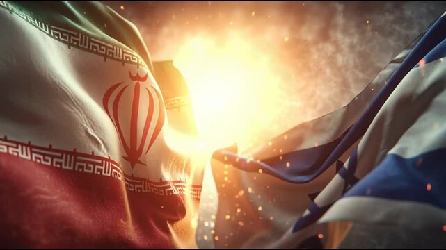 Iran vs Israel Flag Confrontation in Dramatic Geopolitical Conflict