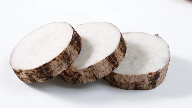 Video of taro on a white background.