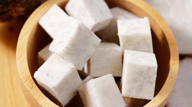 Video of taro slice