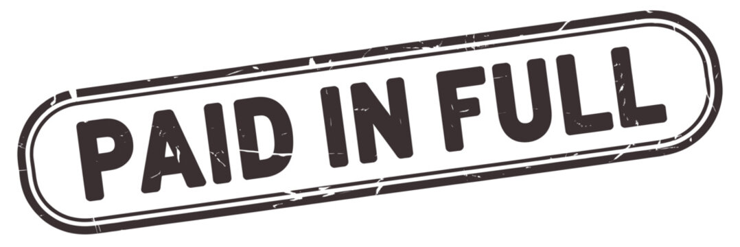 A grunge style stamp displaying the text paid in full in bold letters