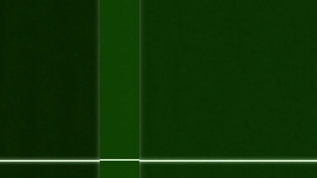 Glowing Horizontal Light Line Moving Across Dark Green Futuristic Background.
