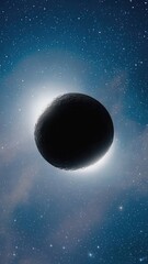 Obraz premium Eclipse style planet with bright cosmic glow
