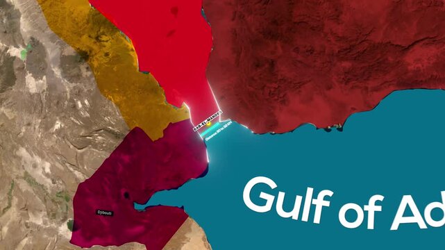 Bab el-Mandeb Strait Global Shipping Route Between Red Sea and Gulf of Aden