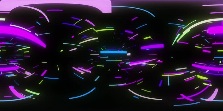 Warm Neon Brick Tunnel for 360 VR video.(loopable)