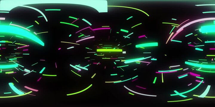 Cool Neon Brick Tunnel for 360 VR video.(loopable)