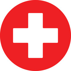 Obraz premium Red cross medical symbol vector illustration for healthcare and emergency services