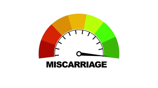 Meter scale with arrow. The pregnancy miscarriage risk measuring device icon. Sign tachometer, speedometer, indicator. Illustration in flat style. In of graphic gauge element. animation. 4k video