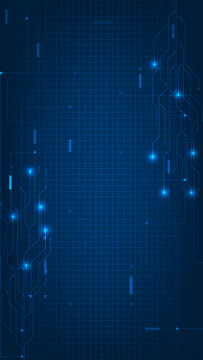 Vector illustrations of abstract technology vertical background with hi tech grid space and digital circuit frame.