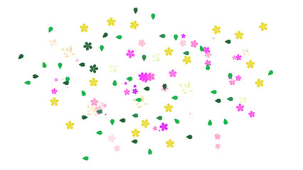Colorful Flower Confetti Transparent Background